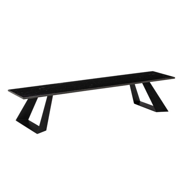 Alto Narrow Rectangle Black Marble HPL Riser w/6" Black Legs, 1 EA