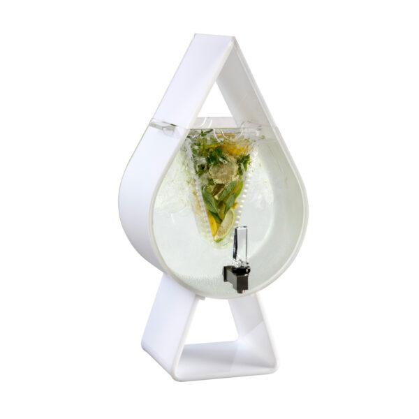 Tear Drop 3 Gal. White Beverage Dispenser, 1 EA