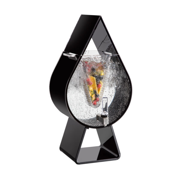 Tear Drop 3 Gal. Black Beverage Dispenser, 1 EA