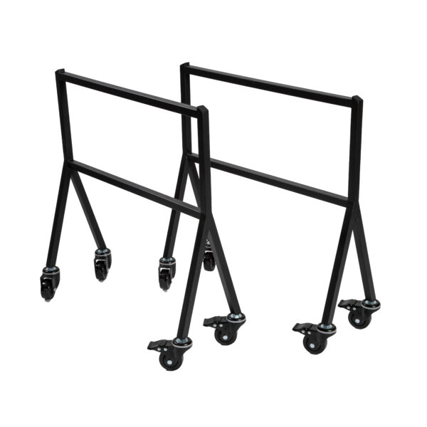Modulite® Black Table Leg Set (2 pcs) w/4-3" Wheels 30x12x35 - MT-BKLEGW