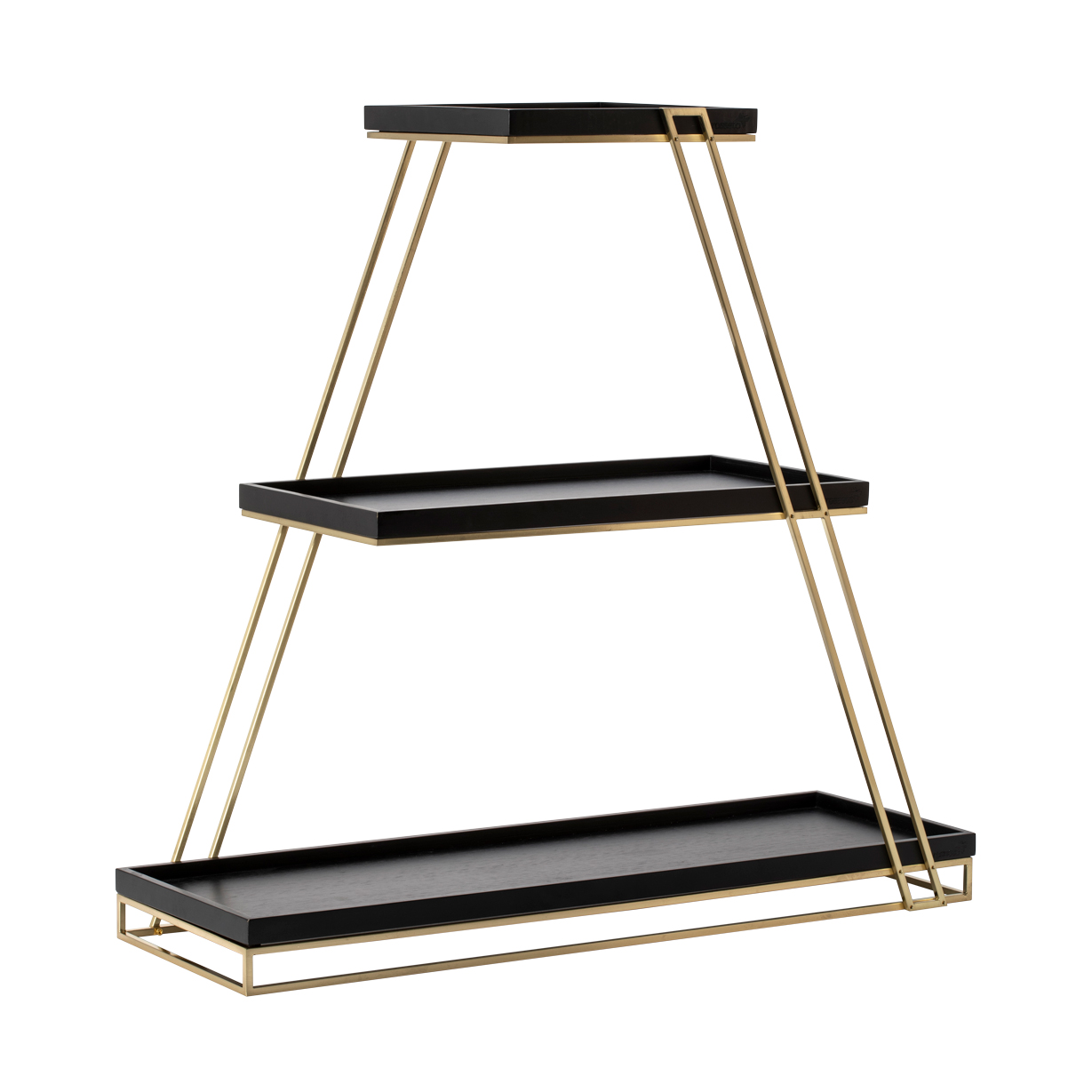 Picture of SkyRize™ Multi-Level Gold Stand with Black Shelves, 1 EA - SR3G-BK ...