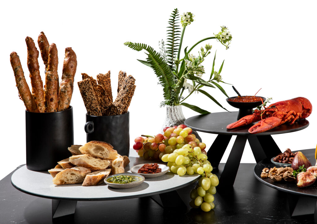 Rosseto Alto risers adding height for a clean buffet table