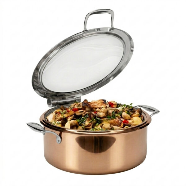 Le Dish Gold Round Chafing Pot 4.8 Qt, 1 EA - GWD300EL-GR