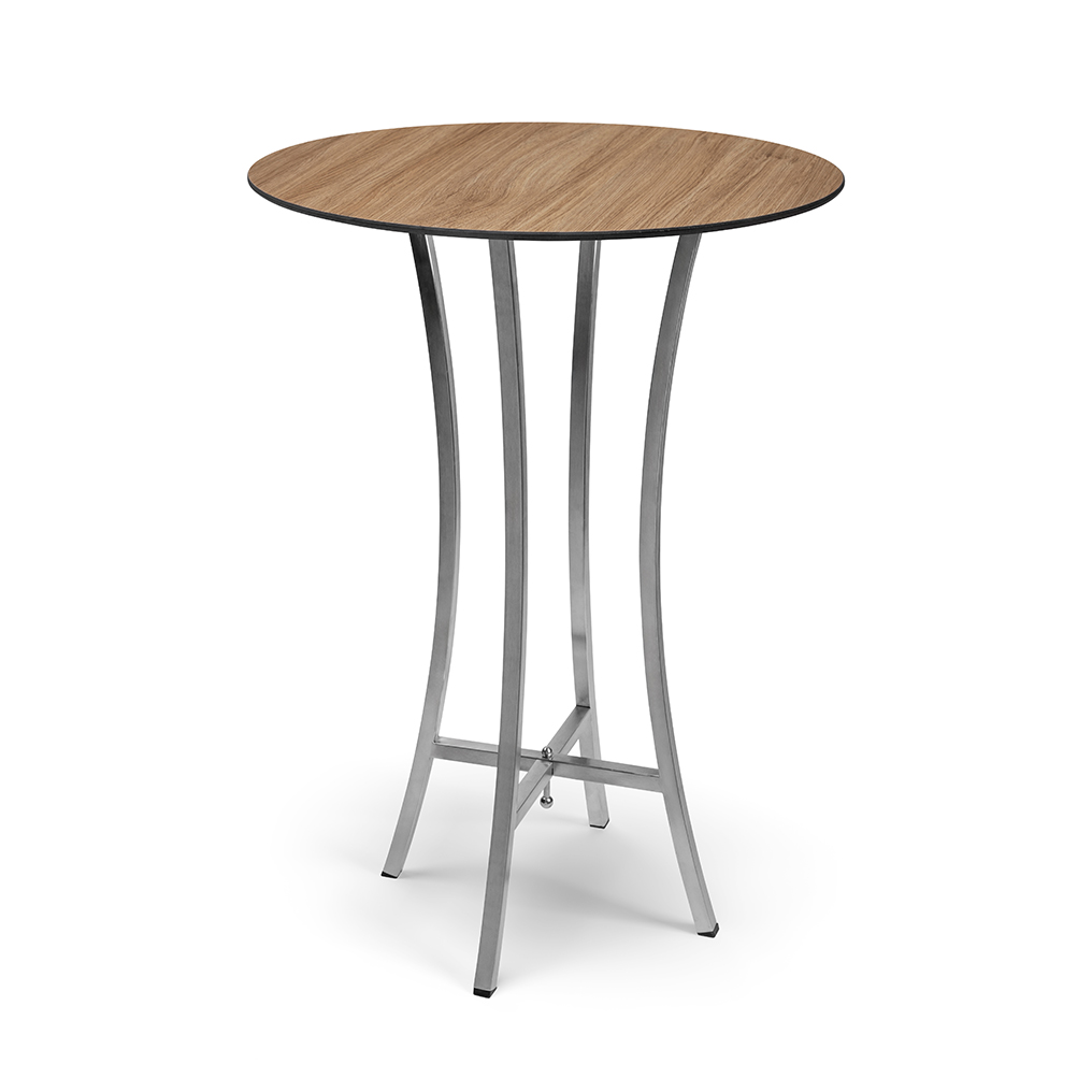 Moduliteª Cocktail Table Kit, Natural Wood Cocktail Tabletop 30in & SS Legs, 1 EA