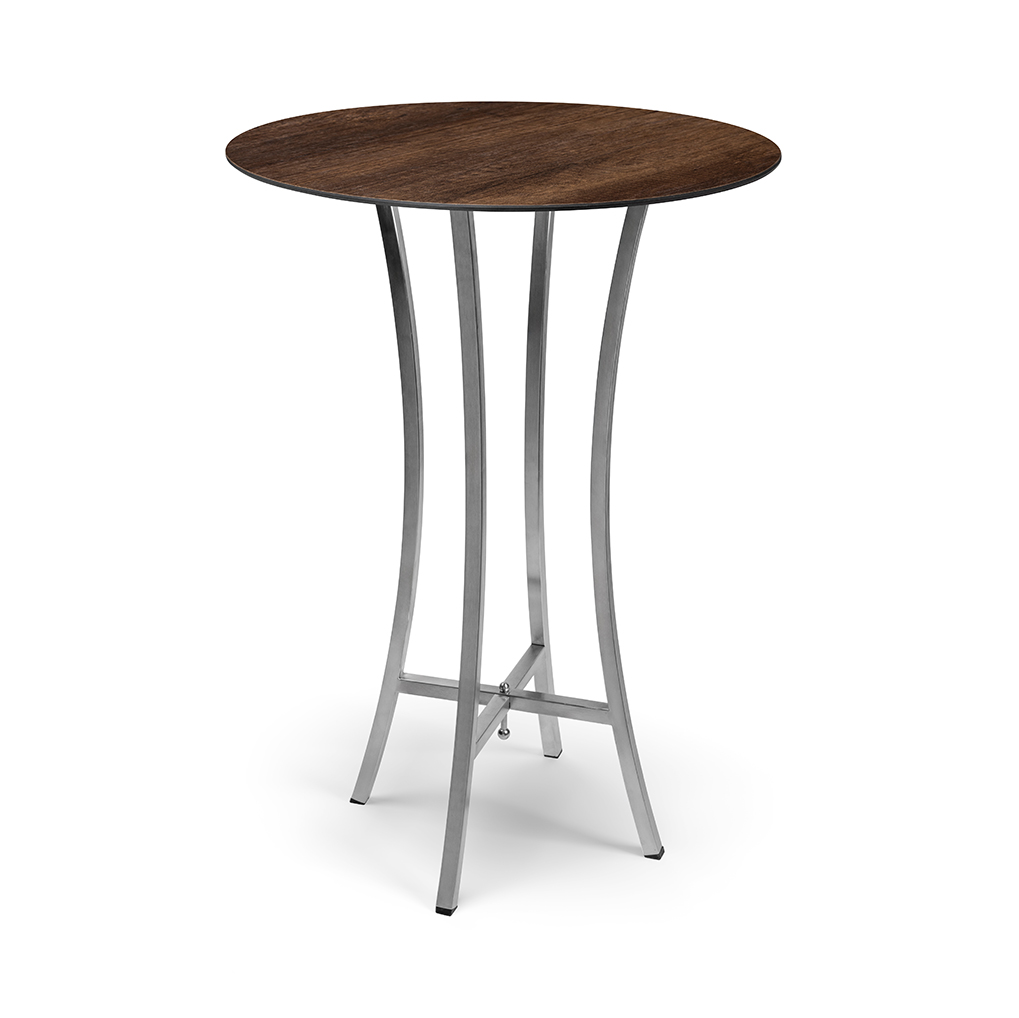Moduliteª Cocktail Table Kit, Walnut Cocktail Tabletop 30in & SS Legs, 1 EA