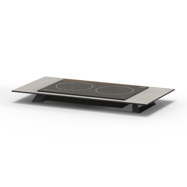 Alto 34.8" Rectangular Double Induction Riser w/3" Black Legs, Concrete Gray HPL, 1 EA
