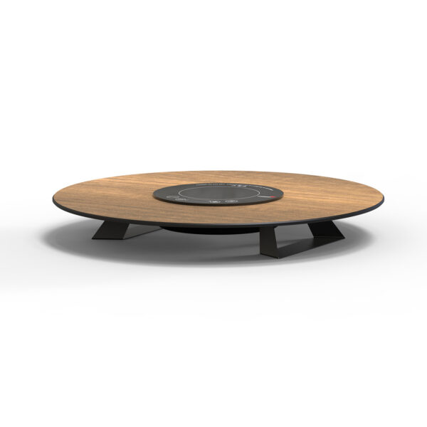 Alto 25" Round Single Induction Riser w/3" Black Legs, Walnut HPL, 1 EA