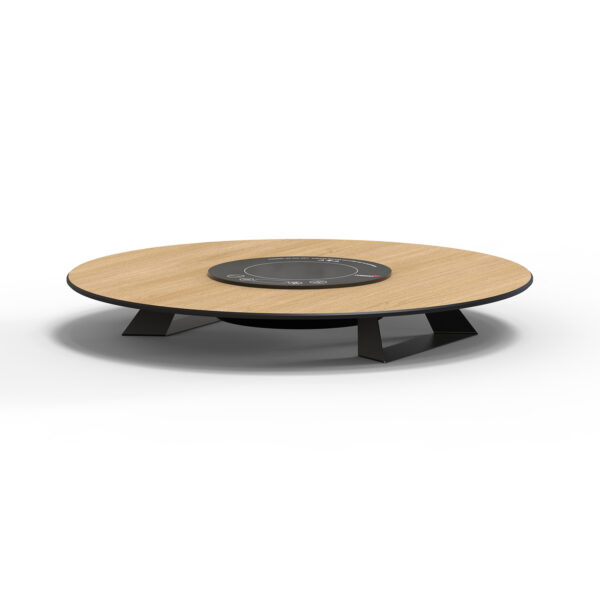 Alto 25" Round Single Induction Riser w/3" Black Legs, Natural Wood HPL, 1 EA