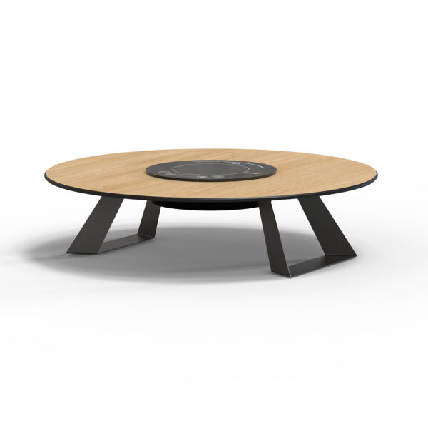 Alto 25" Round Single Induction Riser w/6" Black Legs ,Natural Wood HPL, 1 EA