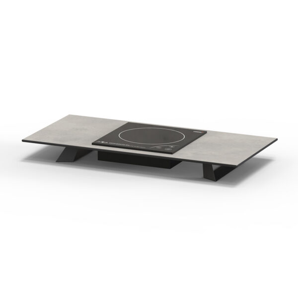 Alto 31.5" Rectangular Single Induction Riser w/3" Black Legs, Concrete Gray HPL, 1 EA