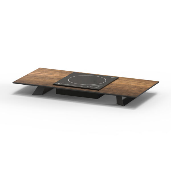 Alto 31.5" Rectangular Single Induction Riser w/3" Black Legs, Walnut HPL, 1 EA