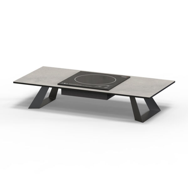 Alto 31.5" Rectangular Single Induction Riser w/6"Black Legs, Concrete Gray HPL, 1 EA