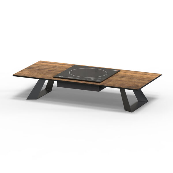 Alto 31.5" Rectangular Single Induction Riser w/6"Black Legs, Walnut HPL, 1 EA