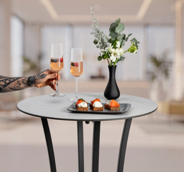 Round bar height cocktail tables