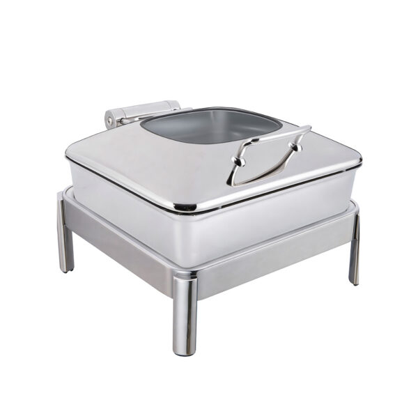 Vista Chrome Square Chafing Pot 6.34 Qt w/Chrome Frame and Burn Holder Kit, 1 EA - GW32ESLK-CH