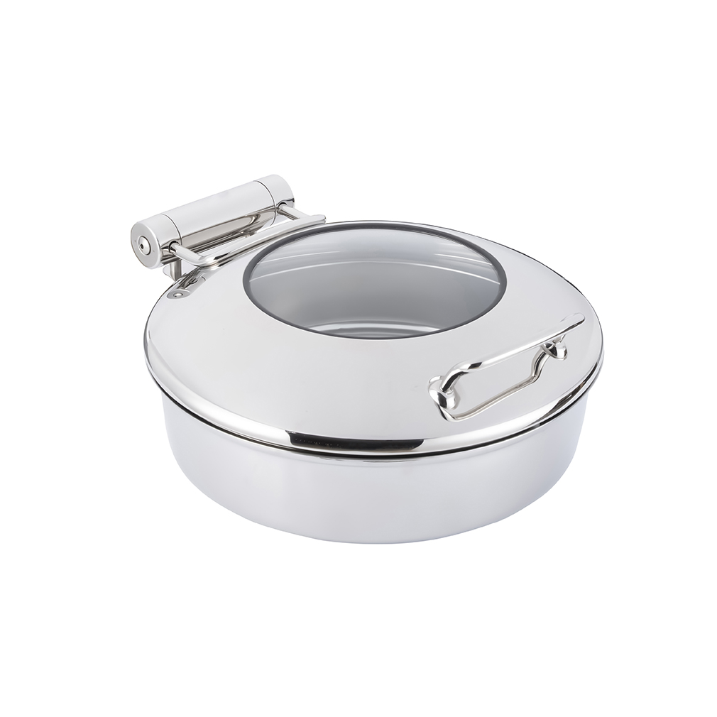 Vista Chrome Round Chafing Pot 4.22 Qt, 1 EA