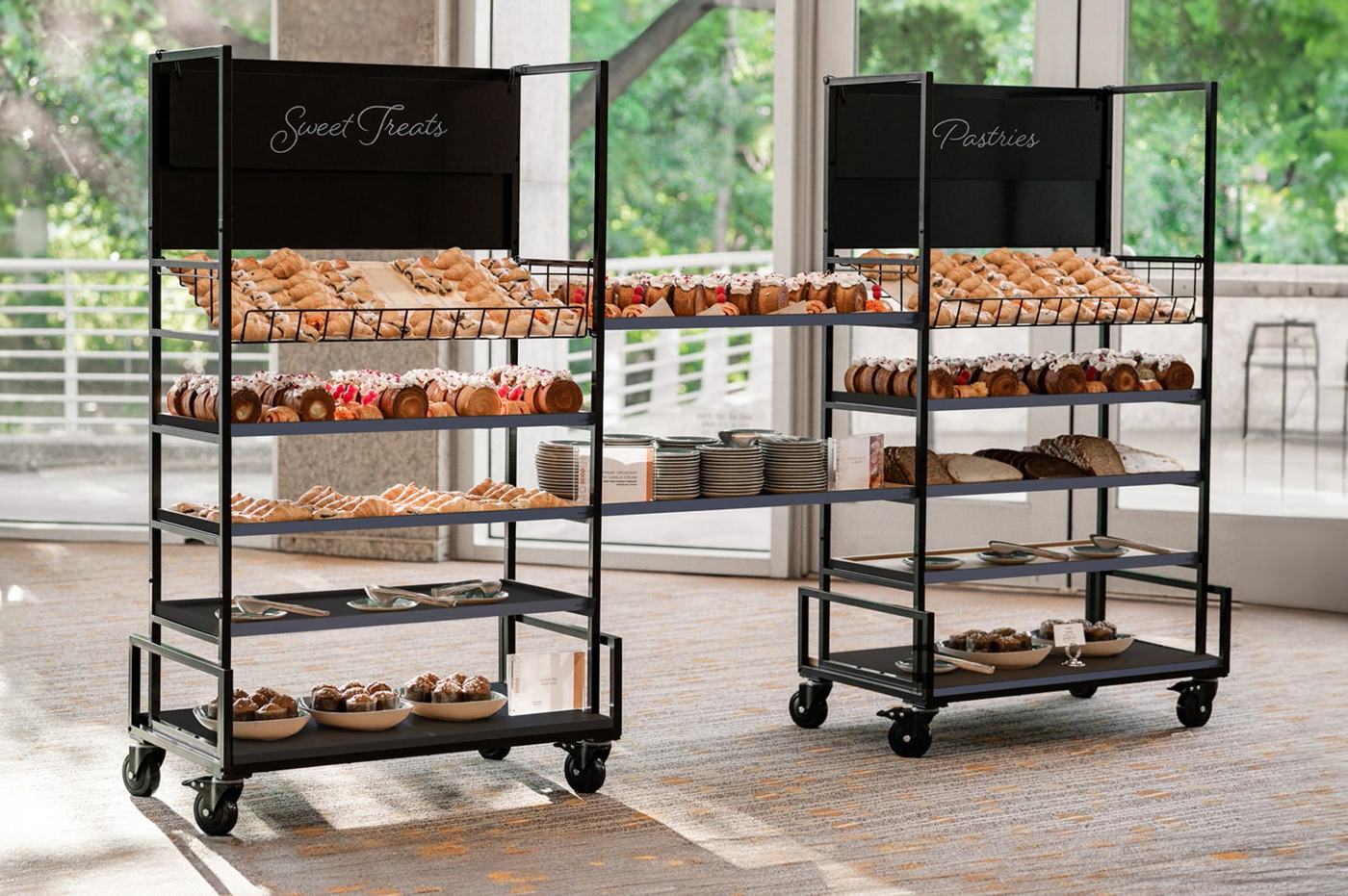Modulite serving carts set up as a station